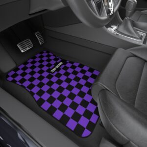 Black/Purple Checkered Car Mats