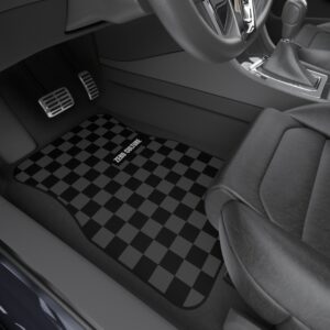 Black/Grey Checkered Car Mats