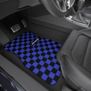 Black/Blue Checkered Car Mats