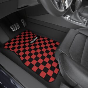 Black/Red Checkered Car Mats