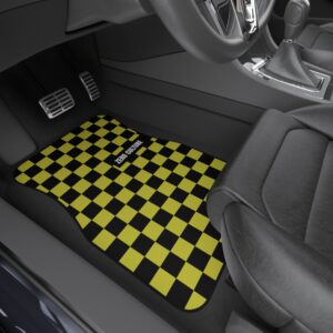 Black/Yellow Checkered Car Mats